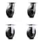 Service Caster 8 Inch Polyolefin Caster Set with Ball Bearings 2 Swivel 2 Rigid SCC-35S820-POB-2-R-2 - alternate 1
